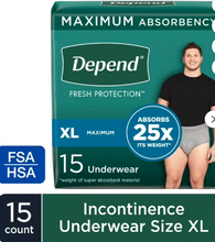DEPEND FRESH PROTECTION INCONTINENCE UNDERWEAR FOR MEN ADULT DIAPERS SM 19 CT #ROCK VALUE-ORDER BY TUESDAY EVENING OCT 07 ARRIVING OCT 15 FOR DELIVERY#