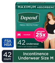 DEPEND FRESH PROTECTION INCONTINENCE UNDERWEAR FOR WOMEN, MAXIMUM ABSORBENCY SMALL 19 CT#ROCK VALUE-ORDER BY TUESDAY EVENING OCT 07 ARRIVING OCT 15 FOR DELIVERY#