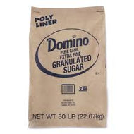 DOMINO GRANULATED SUGAR 50 LBS #ROCK VALUE-ORDER BY TUESDAY EVENING DEC 23  ARRIVING  DEC 31   FOR DELIVERY#