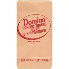 DOMINO POWDERED 6x SUGAR 25 LBS #ROCK VALUE-ORDER BY  TUESDAY EVENING JUNE 10  ARRIVING  JUNE 18   FOR DELIVERY#