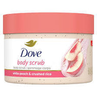 DOVE BODY SCRUB WHITE PEACH & CRUSHED RICE 10.5 OZ #ROCK VALUE-ORDER BY  MONDAY EVENING NOV 19 ARRIVING NOV 27 FOR DELIVERY#