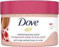 DOVE EXFOLIATING BODY POLISH POMEGRANATE SEEDS AND SHEA BUTTER BODY SCRUB 10.5 OZ #ROCK VALUE-ORDER BY  MONDAY EVENING NOV 19 ARRIVING NOV 27 FOR DELIVERY#