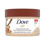 DOVE EXFOLIATING BODY POLISH BROWN SUGAR AND COCONUT BUTTER BODY SCRUB 10.5 OZ #ROCK VALUE-ORDER BY  MONDAY EVENING NOV 19 ARRIVING NOV 27 FOR DELIVERY#