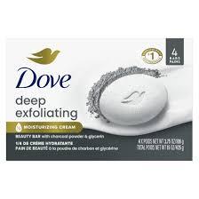 DOVE DEEP EXFOLIATING WOMEN'S BEAUTY BAR SOAP CHARCOAL & GLYCERIN 3.75 OZ 4 BARS #ROCK VALUE-ORDER BY  MONDAY EVENING NOV 19 ARRIVING NOV 27 FOR DELIVERY#