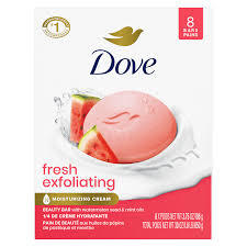 DOVE FRESH EXFOLIATING WOMEN'S BEAUTY BAR SOAP WATERMELON SEED & MINT OILS 3.75 OZ 8 BARS #ROCK VALUE-ORDER BY  MONDAY EVENING NOV 19 ARRIVING NOV 27 FOR DELIVERY#