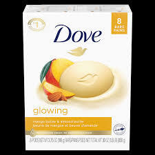 DOVE MOISTURIZING GENTLE BEAUTY BAR SOAP, GLOWING MANGO & ALMOND BUTTER 3.75 OZ 8 CT #ROCK VALUE-ORDER BY  MONDAY EVENING NOV 19 ARRIVING NOV 27 FOR DELIVERY#