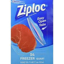 ZIPLOC STAY OPEN DESIGN FREEZER QUART BAGS 54 CT GRIP N SEAL TECHNOLOGY