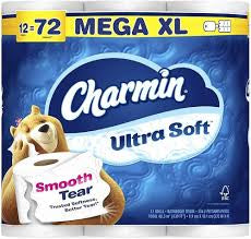 CHARMIN ULTRA SOFT TISSUE 12 = 72 MEGA XL ROLLS