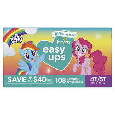 PAMPERS EASY UPS TRAINING PANTS UNDERWEAR SIZE 4T-5T 108 CT (37+ LBS)