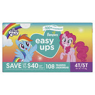 PAMPERS EASY UPS TRAINING PANTS UNDERWEAR SIZE 4T-5T 108 CT (37+ LBS)