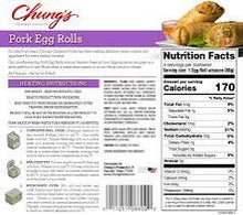 CHUNG'S PORK EGG ROLLS 24 OZ 8 CT