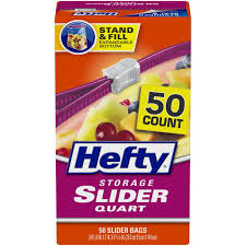 HEFTY STORAGE SLIDER QUART 50 CT BAGS