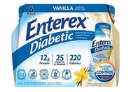 ENTEREX DIABETIC VANILLA FLAVOR, NUTRITIONAL MEAL REPLACEMENT SHAKE FOR PEOPLE WITH DIABETES CAN HELP MANAGE BLOOD SUGAR 8 OZ 6 CT#ROCK VALUE-ORDER BY TUESDAY EVENING NOV 04 ARRIVING NOV 12FOR DELIVERY#