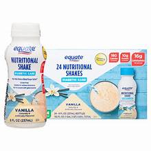 EQUATE DIABETIC CARE NUTRITIONAL SHAKES  STRAWBERRY 8 OZ 24 CT#ROCK VALUE-ORDER BY TUESDAY EVENING APR 08 ARRIVING APR 16 FOR DELIVERY#