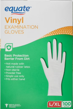 EQUATE VINYL EXAMINATION GLOVES 50 CT #ROCK VALUE-ORDER BY  TUESDAY EVENING OCT 07 ARRIVING OCT 15 FOR DELIVERY#