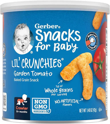 GERBER SNACKS FOR BABYS - LIL CRUNCHIES GARDEN TOMATO 1.48  OZ