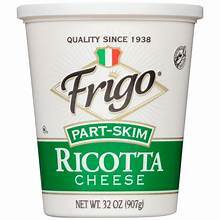 FRIGO PART SKIM RICOTTA CHEESE 32 OZ #ROCK VALUE-ORDER BY THURSDAY EVENING AUG 19   ARRIVING AUG 27  FOR DELIVERY#