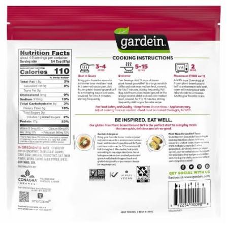 GARDEIN PLANT BASED GROUND BEEF 13.7 OZ