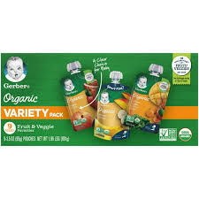 GERBER 2ND FOODS ORGANIC FOR BABY FRUIT & VEGGIE VARIETY PK 3.5 OZ POUCH 9PK  #ROCK VALUE PRODUCT ORDER BY MONDAY NOV 19 ARRIVING NOV 27 FOR DELIVERY#