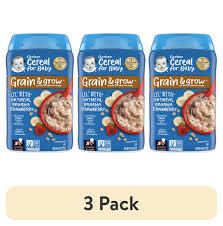 GERBER 3RD FOODS CEREAL FOR BABY GRAIN & GROW LIL BITS BABY CEREAL BANANA STRAWBERRY OATMEAL 8 OZ 3 PK  #ROCK VALUE PRODUCT ORDER BY MONDAY NOV 19 ARRIVING NOV 27 FOR DELIVERY#