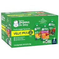 GERBER ORGANIC 2ND FOODS BABY FOOD VARIETY 3.5 OZ POUCHES 12 PK  #ROCK VALUE PRODUCT ORDER BY TUESDAY APR 08 ARRIVING APR 16 FOR DELIVERY#
