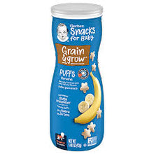 GERBER SNACKS FOR BABY'S - GRAIN & GROW PUFFS BANANA  1.48 0Z