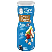 GERBER SNACKS FOR BABY'S - GRAIN & GROW PUFFS STRAWBERRY APPLE 1.48 0Z