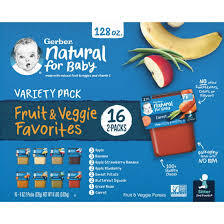 GERBER 2ND FOODS BABY FOOD FRUIT & VEGGIES PUREE CLASSICS VARIETY PACK 4 OZ TUBS 16 PK  #ROCK VALUE PRODUCT ORDER BY MONDAY NOV 19 ARRIVING NOV 27 FOR DELIVERY#