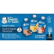 GERBER FRUIT & YOGURT TODDLER FOOD VARIETY PACK 3.5 OZ POUCHES 9 PK  #ROCK VALUE PRODUCT ORDER BY MONDAY NOV 19 ARRIVING NOV 27 FOR DELIVERY#