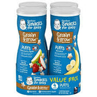 GERBER SNACKS FOR BABY GRAIN & GROW PUFFS, BANANA & APPLE STRAWBERRY VARIETY PACK 1.48 OZ CANISTER 4 PK  #ROCK VALUE PRODUCT ORDER BY MONDAY NOV 19 ARRIVING NOV 27 FOR DELIVERY#