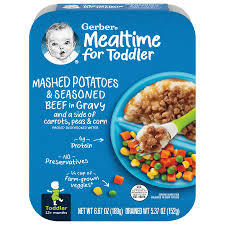 GERBER MEALTIME FOR TODDLER MASHED POTATOES & SEASONED BEEF IN GRAVY WITH VEGETABLES 6.6 OZ 4PK  #ROCK VALUE PRODUCT ORDER BY MONDAY NOV 19 ARRIVING NOV 27 FOR DELIVERY#