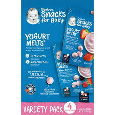 GERBER SNACKS FOR BABY YOGURT MELTS STRAWBERRY & MIXED BERRY VARIETY PK 1 OZ 4 CT   #ROCK VALUE PRODUCT ORDER BY MONDAY NOV 19 ARRIVING NOV 27 FOR DELIVERY#