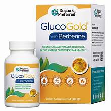 DOCTORS' PREFERRED GLUCOGOLD WITH BERBERINE HEALTHY BLOOD SUGAR SUPPORT 63 TABLETS