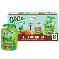 GOGO SQUEEZE APPLESAUCE APPLE CINNAMON SNACK POUCH 3.2 OZ 12 PK  #ROCK VALUE PRODUCT ORDER BY MONDAY NOV 19 ARRIVING NOV 27 FOR DELIVERY#