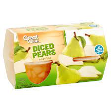 GV DICED PEARS FRUIT CUPS 4PK 4OZ