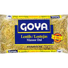 GOYA LENTILS 4 LBS #ROCK VALUE-ORDER BY  MONDAY EVENING NOV 19  ARRIVING NOV 27  FOR DELIVERY#