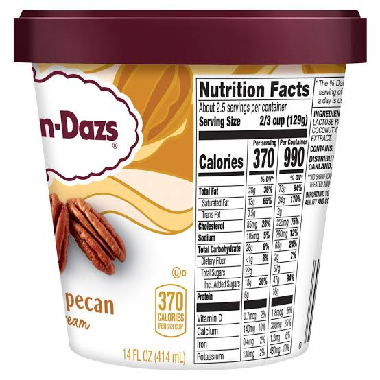 HAAGEN DAZS BUTTER PECAN ICE CREAM 14 OZ