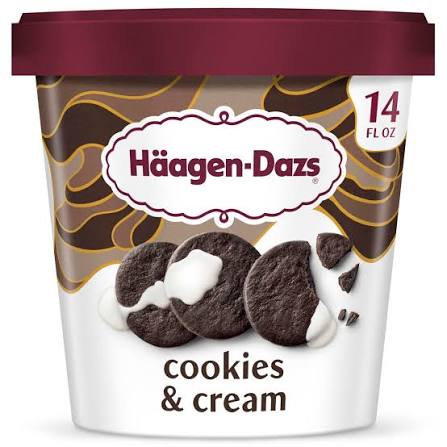 HAAGEN DAZS COOKIES AND CREAM ICE CREAM 14 OZ