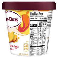 HAAGEN DAZS MANGO ICE CREAM 14 OZ