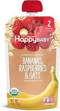 HAPPYBABY ORGANICS - ORGANIC BANANAS, RASPBERRIES, & OATS 4.0 0Z