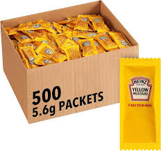 HEINZ MUSTARD PACKETS 500 CT #ROCK VALUE-ORDER BY  TUESDAY EVENING NOV 25 ARRIVING DEC 03 FOR DELIVERY#