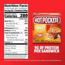 HOT POCKETS EXTRA CHEESE HAM AND CHEDDAR 17 OZ 4 CT NUTRITION