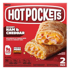 HOT POCKETS HICKORY HAM & CHEDDAR CHEESE CROISSANT CRUST 2 CT 9 OZ #ROCK VALUE PRODUCT. ORDER BY  WEDNESDAY EVENING NOV 14 FOR NOV 19 DELIVERY #