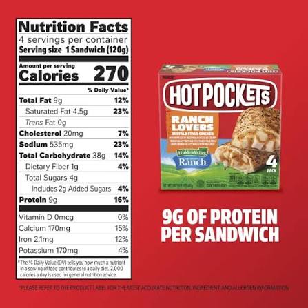 HOT POCKETS RANCH LOVERS BUFFALO STYLE CHICKEN 4 CT 17 OZ