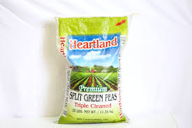 HEARTLAND GREEN SPLIT PEAS 25 LBS #ROCK VALUE-ORDER BY  TUESDAY EVENING NOV 25  ARRIVING DEC 03  FOR DELIVERY#