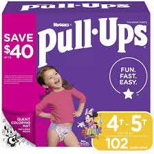 HUGGIES PULL-UPS TRAINING DESIGNS PANTS FOR GIRLS SIZE 4T-5T 102 CT (38-50 LBS) #ROCK VALUE PRODUCT ORDER BY TUESDAY NOV 04  ARRIVING NOV 12 FOR DELIVERY#