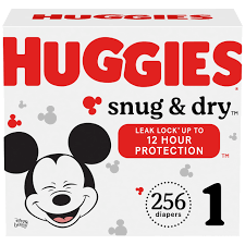 HUGGIES SNUG & DRY DIAPERS SIZE 1 256 COUNT  #ROCK VALUE PRODUCT ORDER BY TUESDAY JUNE 09  ARRIVING JUNE 17 FOR DELIVERY#