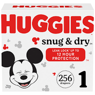 HUGGIES SNUG & DRY DIAPERS SIZE 1 256 COUNT  #ROCK VALUE PRODUCT ORDER BY TUESDAY JUNE 09  ARRIVING JUNE 17 FOR DELIVERY#