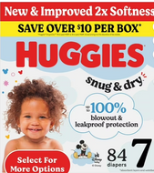 HUGGIES SNUG & DRY DIAPERS SIZE 7 84 COUNT  #ROCK VALUE PRODUCT ORDER BY TUESDAY JUNE 09  ARRIVING JUNE 17 FOR DELIVERY#