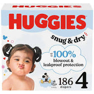 HUGGIES SNUG & DRY DIAPERS SIZE 4 186 COUNT  #ROCK VALUE PRODUCT ORDER BY TUESDAY JUNE 09  ARRIVING JUNE 17 FOR DELIVERY#